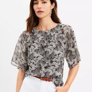 NWT Loft Coral Reef Open Tie Back Blouse
